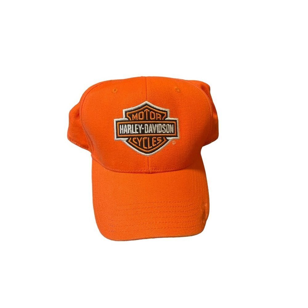 Harley Davidson Orange Stitched 7 3/8 Baseball Cap